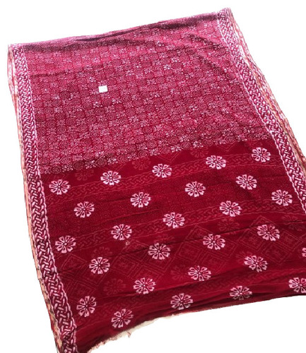 जॉर्जेट बादल साड़ी जाल प्रिंट