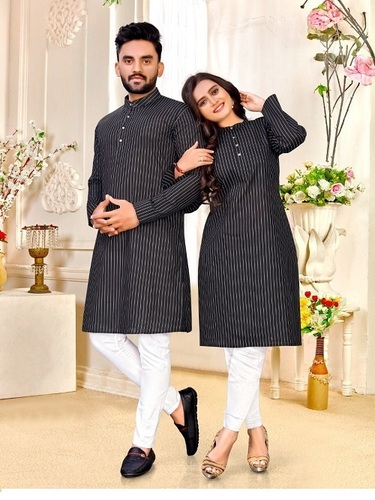 Heavy Linen Kurta - Cotton, Sizes S/M/L | Variety of Colors Available, Classic Collar, Long Sleeves, Intricate Embroidery, Relaxed Fit, Easy to Wear