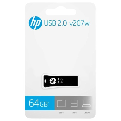 HP USB 2.0 Flash Drive - 64GB, Matte Black, Lightweight Design | Ideal for Laptop, PC, Desktop, and Audio Systems