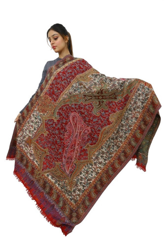 Ladies Pashmina Kanni Work Shawl - Color: Various Colors Are Available
