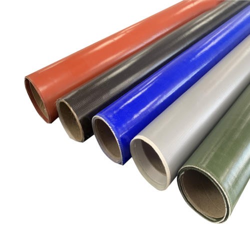 Pu Coated Fiberglass Fabric - Color: Gray/Black/Red