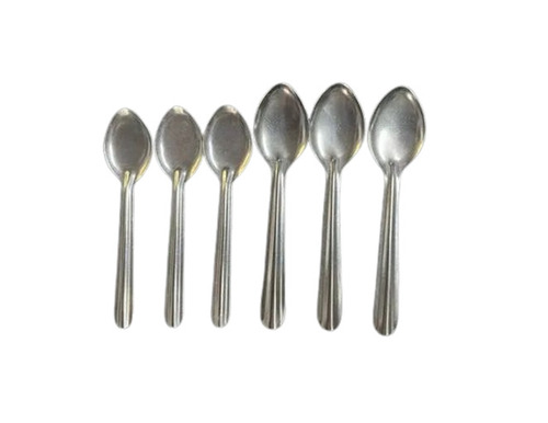 Steel Spoons - Stainless Steel, Standard Size, Polished Silver Finish | Corrosion and Rust Resistant, Lightweight, Easy to Use, Washable