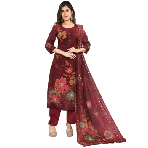 Digital Printed Kurti - Cotton, Size M, L, S, XL, Brown Color, 3-4th Sleeve Style | Lightweight, Breathable, Washable, 100% Pure