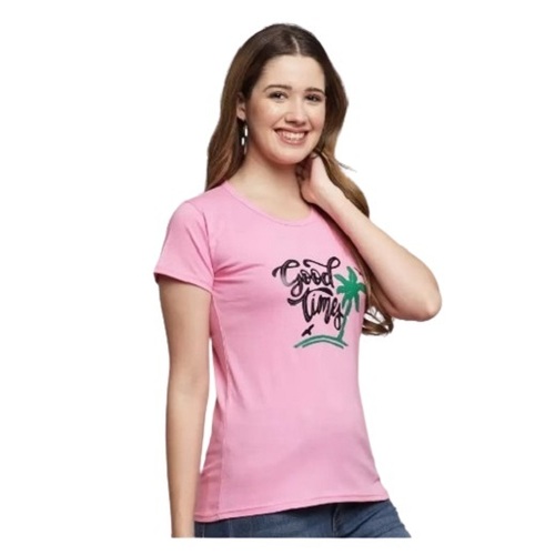 Ladies Round Neck T Shirt - Cotton, Size [XS, S, M, L, XL] | Vibrant Prints, Soft Fabric, Casual Chic, Multiple Color Options, Short Sleeves