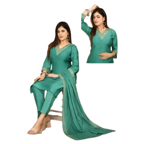 Roman Silk Kurti - Color: Green