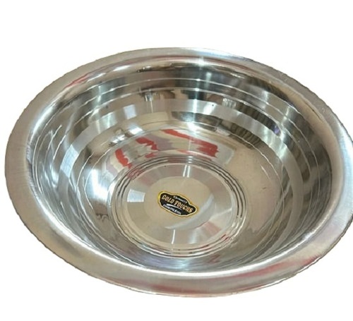 Steel Pudding Bowl - Stainless Steel, Silver Color, Polished Finish | Durable, Elegant Design, Ideal for Halwa, Pudding, and Curries, Bacteria Resistant