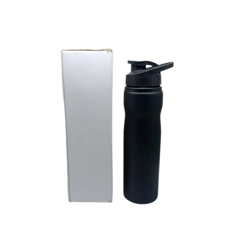 Customized Round Black Stainless Steel Water Bottle - 750ml Capacity, Screw Cap Sealing for Drinking and Gifting