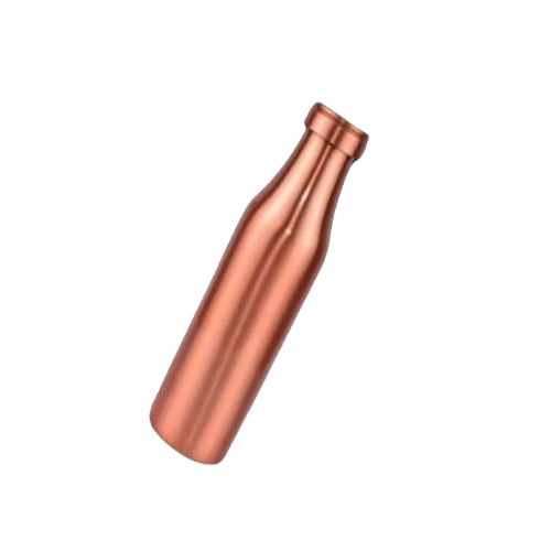 Copper Water Bottle - Copper Material, Round Shape, Screw Cap | Customized Gifting Option for Drinking Purpose