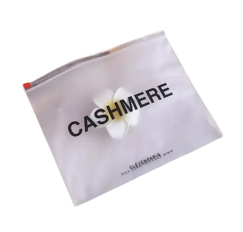 LDPE Zipper Bags - Single Compartment Rectangular Design | Transparent, Eco-Friendly, Moisture Proof, Reusable, Washable with Cotton Double String Closure