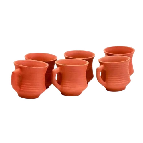 Clay Kulhad - 100ml Red Modern Design | Handmade Clay Tea, Lassi, Coffee Drinking Cup Set