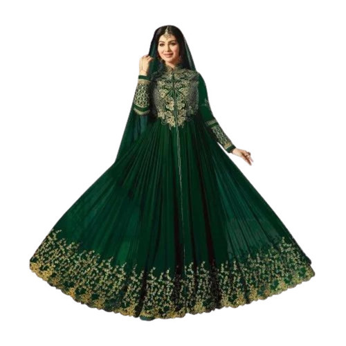 Embroidery Georgette Gown - Feature: Shrink-Resistant