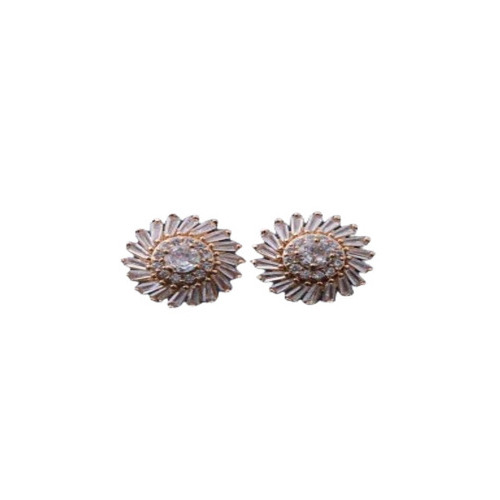 Alloy Costume Earring - Antique Yellow Gold Stud Earrings Fancy Design for Party & Wedding Wear Ideal for Women