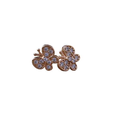 Antique Fancy Stud Earrings - Yellow Gold with Decorative Stones | Ideal for Party and Wedding Occasions Stylish Women's Jewelry
