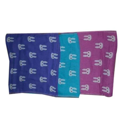 Soft Touch Baby Towel - Quick Dry Cotton, Rectangle Shape | Smooth Texture, Various Colors, Skin-Friendly, Printed Design, Wear Resistant