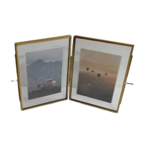 Brass Photo Frame - 8x10 Inch Rectangular Design Golden 10mm Thickness