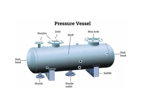 Mild Steel Pressure Vessel Tank - Color: White