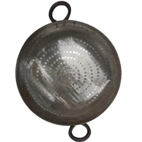 12inch Round Iron Kadai - Cast Iron 10 Inch Diameter Polished Silver Finish Weighs 2 kg | Ideal Kitchen Cookware for Versatile Cooking