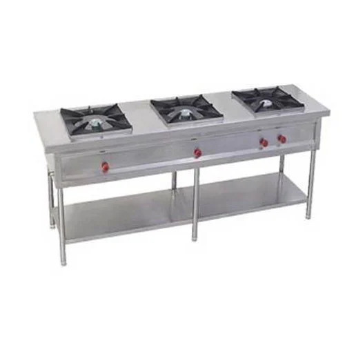 Commercial Three Gas Burner - Color: Silver