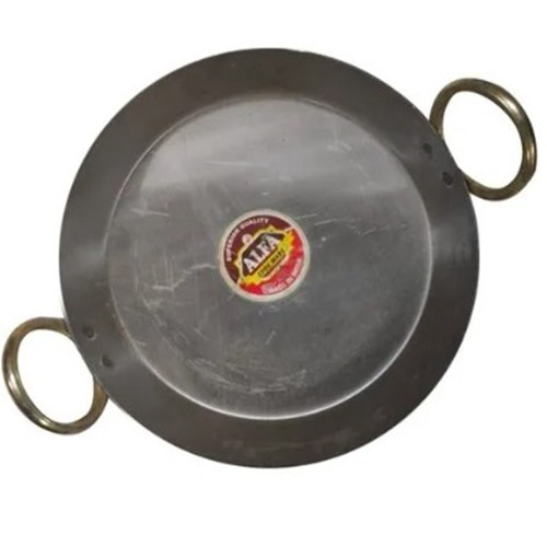 Stainless Steel Flat Kadai - Color: Silver
