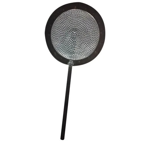 Stainless Steel Kitchen Skimmer - 10 Inch Diameter, Black and Silver Finish, Suitable for Cooking and Skimming Excess Oil