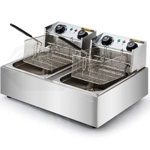 Steel Deep Fryer - Stainless Steel, 16 x 17 x 12 Inch, Silver Color, 5 Liter Capacity, 3600 Watts Power | Ideal for Restaurants and Hotels, Electric Heating, Safe and Efficient