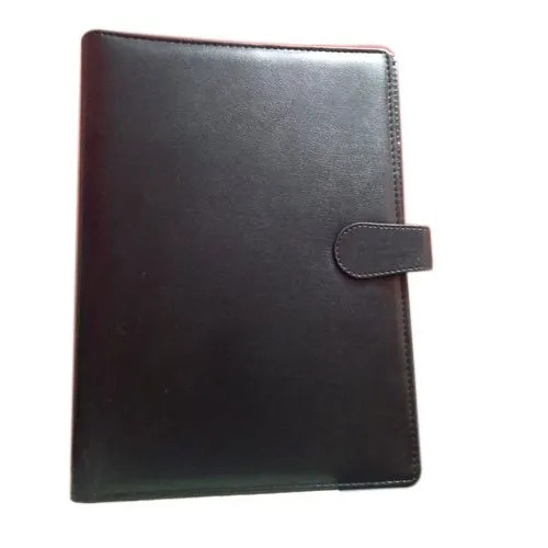 Black Leather Folder for Document - Leather, Easy to Clean, Plain, Black | Tested for Quality Standards, Easy to Carry, New Only