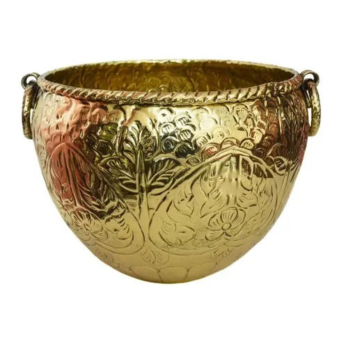 Brass Planter Pot - Color: Golden