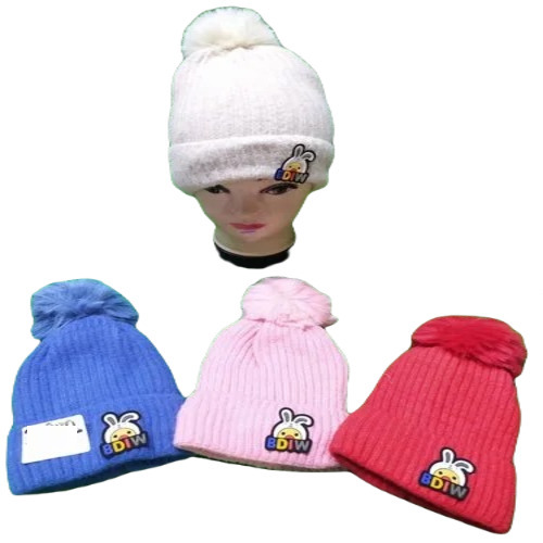 Woolen Caps For Women - Wool, Free Size | Antique, Classy, Sporty Style in White, Pink, Blue, Red - Ideal for Winter Wear