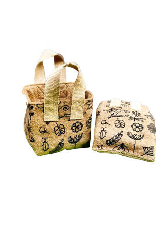 Blossom Embroidered Jute Bag - Color: Comes In Various Colors
