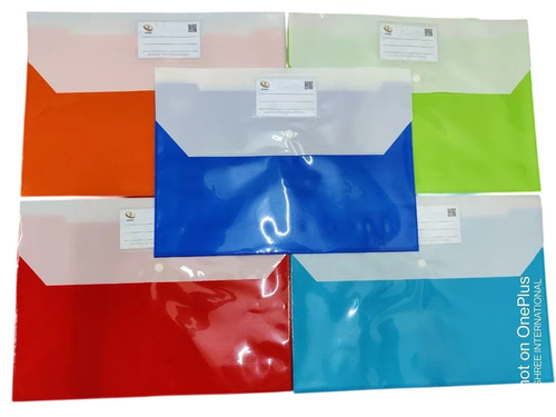 Double Pocket Button Folder Bag - Material: Plastic