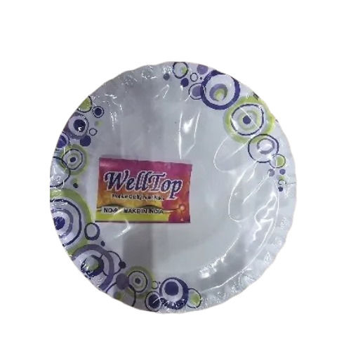 Printed Paper Plate - Color: White