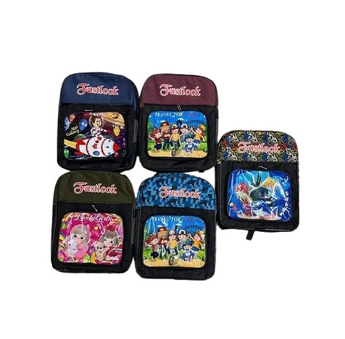 Kids School Bag - Multi-Compartment, Washable & Moisture Proof Design | Water-Resistant, Zipper Closure, Machine-Made for School Use