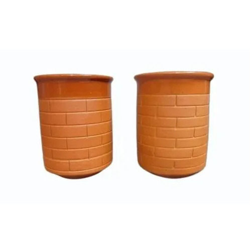 Terracotta Embossed Drinking Cup 350 Ml