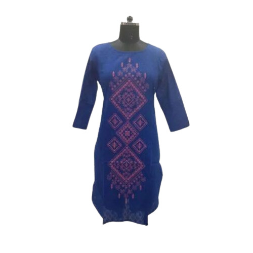 Cotton Kurties - Dark Blue, Plus Size, Premium Quality | Anti-Wrinkle, Quick Dry, Stylish Patterns, Vibrant Colors, Perfect Fit, Breathable Fabric