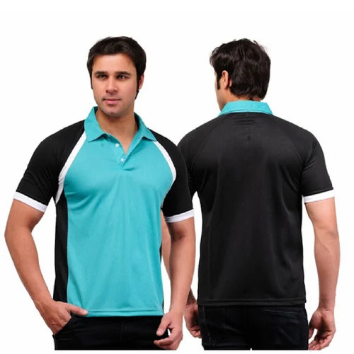 Dri Fit T-Shirts - 100% Polyester, Available in S, M, L, XL Sizes | Light Weight, Breathable, Short Sleeves, Polo Collar, Plain Pattern in Blue & Black