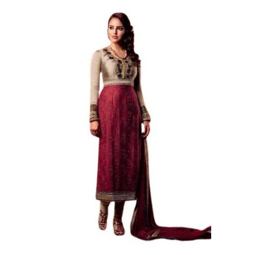 Full Sleeved Ladies Suits - Color: Red