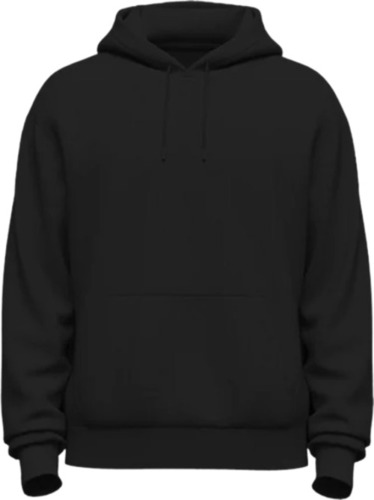 Mens Plain Hoodies - Poly Cotton, Customized Size, Black Color | New, Very Good Quality, Lightweight and Breathable for Winter