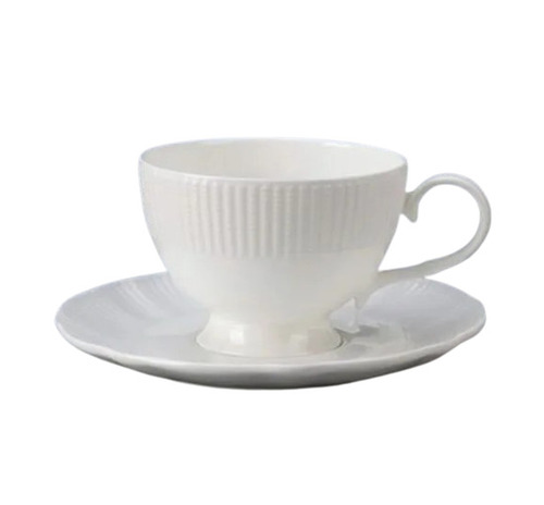 Ceramic Crockery Set - Medium Size, Gloss Finish, White Color | Comfortable Grip, Lightweight, Easy to Carry, Heat and Cold Resistant