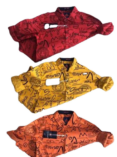 Printed Mens Shirt - Satin, Regular Fit, Breathable Multicolor Full Sleeves | Lightweight, Washable, 100% Purity