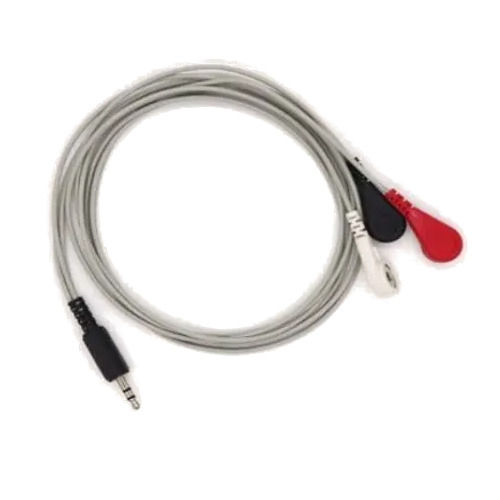 ECG Sensor Lead Wire - 100cm Length, DC 3.5 Plug, Grey Plastic Material | Ideal for Hospital and Clinic Use