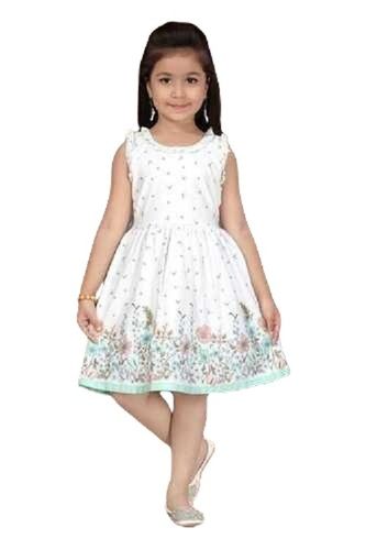 Girls Cotton Frock - Fabric Type: Brocade