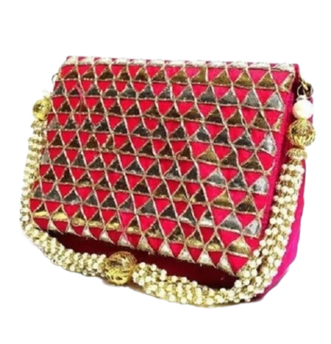 Gota Patti Hand Purse Bag - Color: Various Colors Are Available