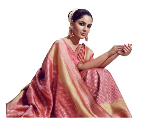 Ladies Sarees - 5.50 Meter Silk in Pink | Breathable Lightweight Skin-Friendly Quick Dry Printed for Casual Occasions