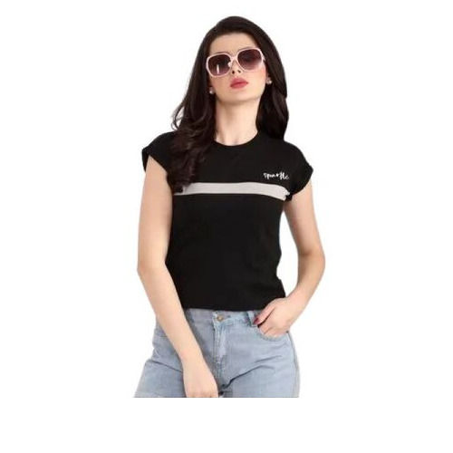 Ladies Cotton T Shirt - XS Size, Black Color | Premium Quality, Breathable Material, Stylish Neckline, Lightweight Design, Slim Silhouette, Comfortable Sleeves, Trendy Patterns, Easy Maintenance