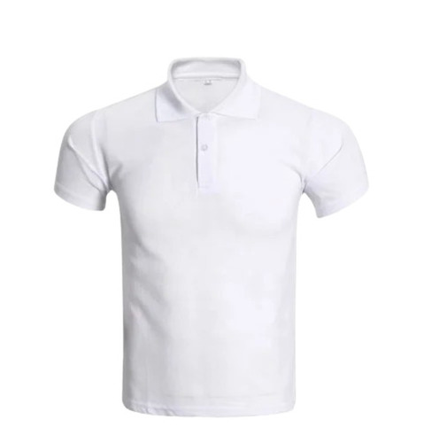 Mens Polo T Shirts - Polyester, Regular Fit, Sizes S, M, L, XL, White Color | Short Sleeves, Plain Pattern, Light Weight, Breathable, 100% Washable