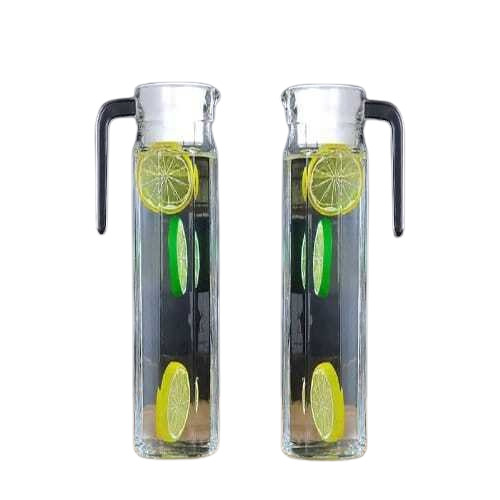 Water Jug - Glass, Round Shape, Transparent | Shiny Look, Leakage Proof, Good Quality, Fine Finish, Durable