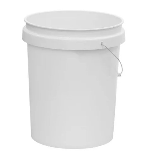 White Plastic Bucket With Handle - Plastic Material, Various Sizes, Rigid Hardness, Leak Resistant, Lightweight, Timely Delivery