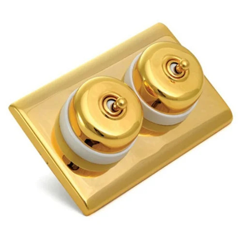 Heritage Series Gold Finish Electrical Switch - Color: Golden