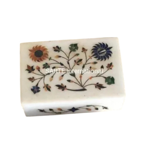 Premium Quality Marble Jewelry Box - Square Shape | Elegant Design, Handcrafted Detailing, Smooth Finish, Folding Portable Handle, Recyclable Materials, Durable Build