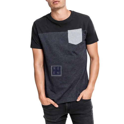 High Design Mens Cotton T-Shirt - Premium Quality, Soft Fabric, Loose Fit, Polo Collar, Black and Grey, Short Sleeves, Trendy Look, Casual Style, Breathable Material